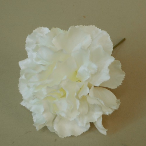 Silk Carnation on Short Wire Stem Ivory Artificial Flowers